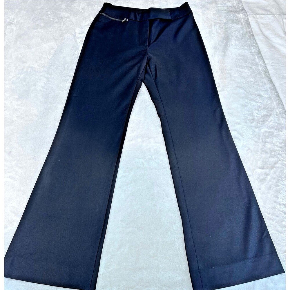 Carlisle Women’s Black Stretch Bootcut Flare Zip Pockets Pants Size 2
